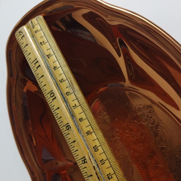 Vintage Copper Etched Tray Platter Bowl - Picture 5 of 9